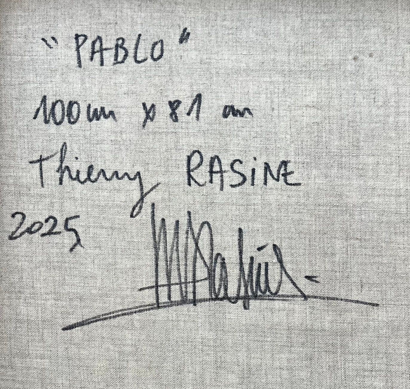 Tableau de THIERRY RASINE a pour titre  Pablo style street pop art dim : THIERRY RASINEprix:1400