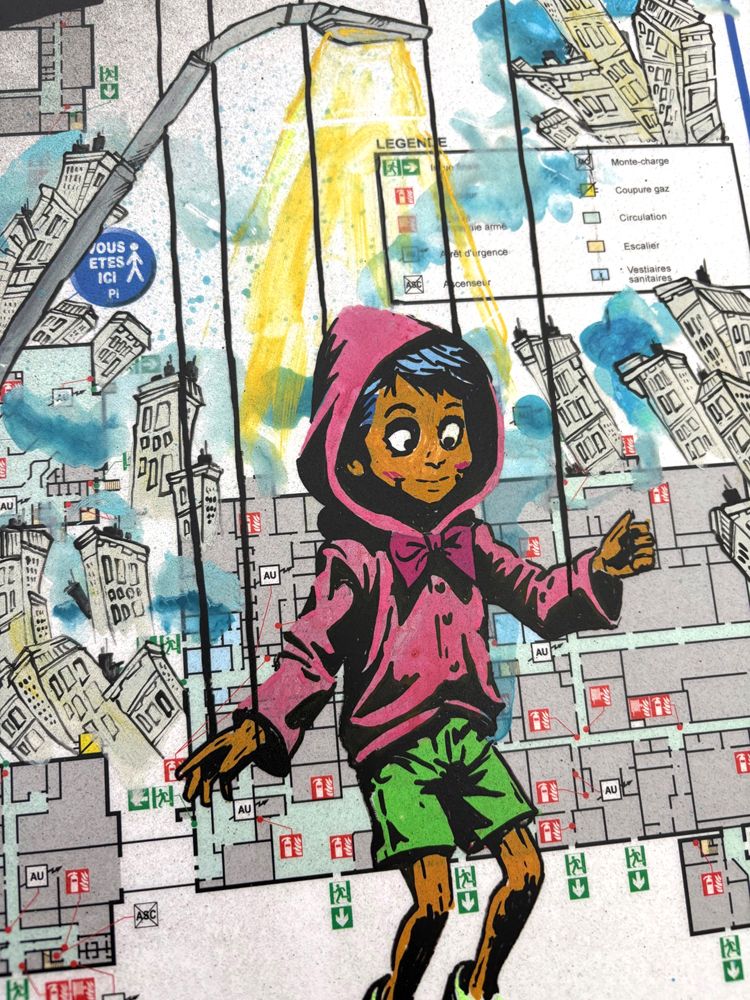 Dessin de Craig & Emer a pour titre  PE Marionnette style street art  dim : Craig & Emerprix:340