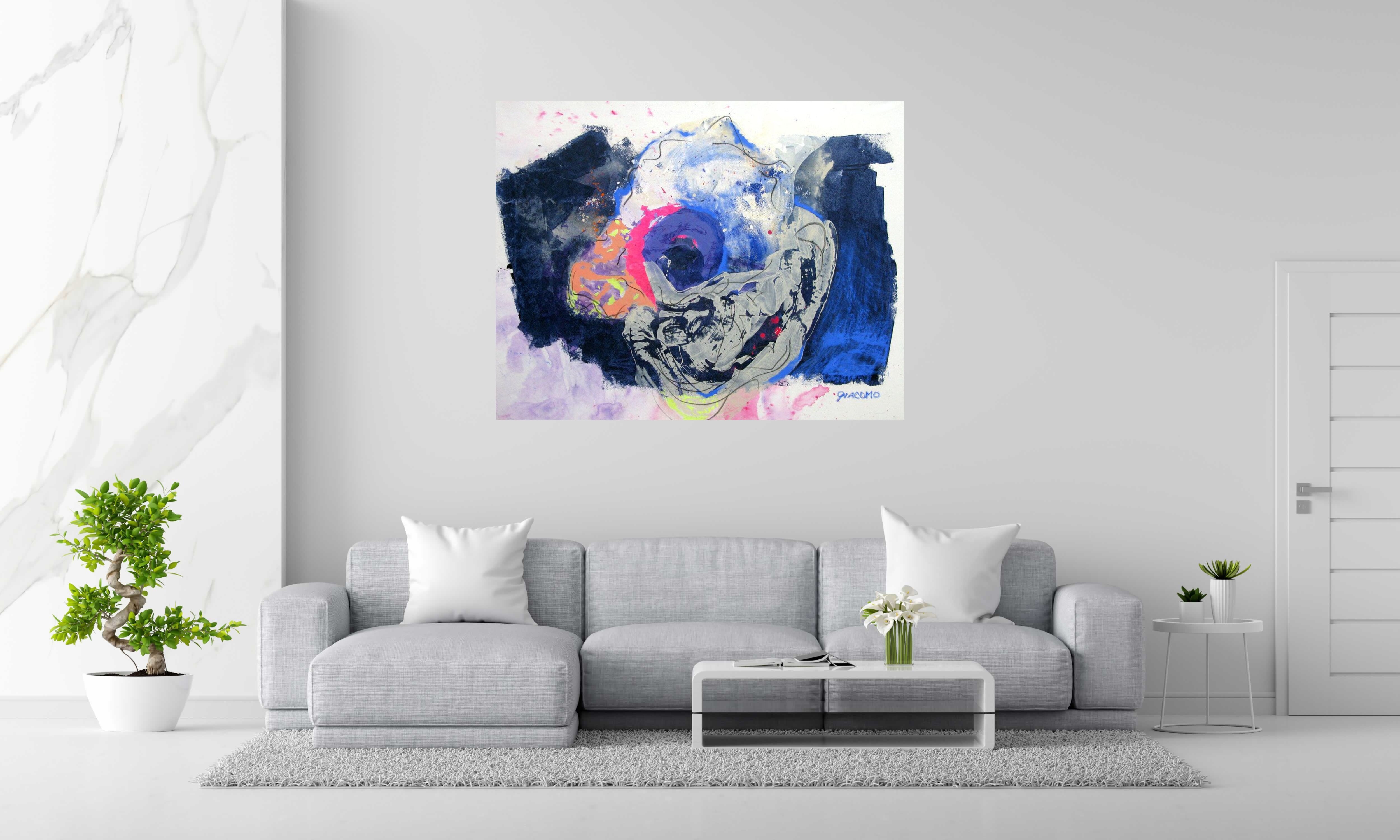 Peinture ECLOSION de GIACOMO dans un intérieur – 114 × 146 cm