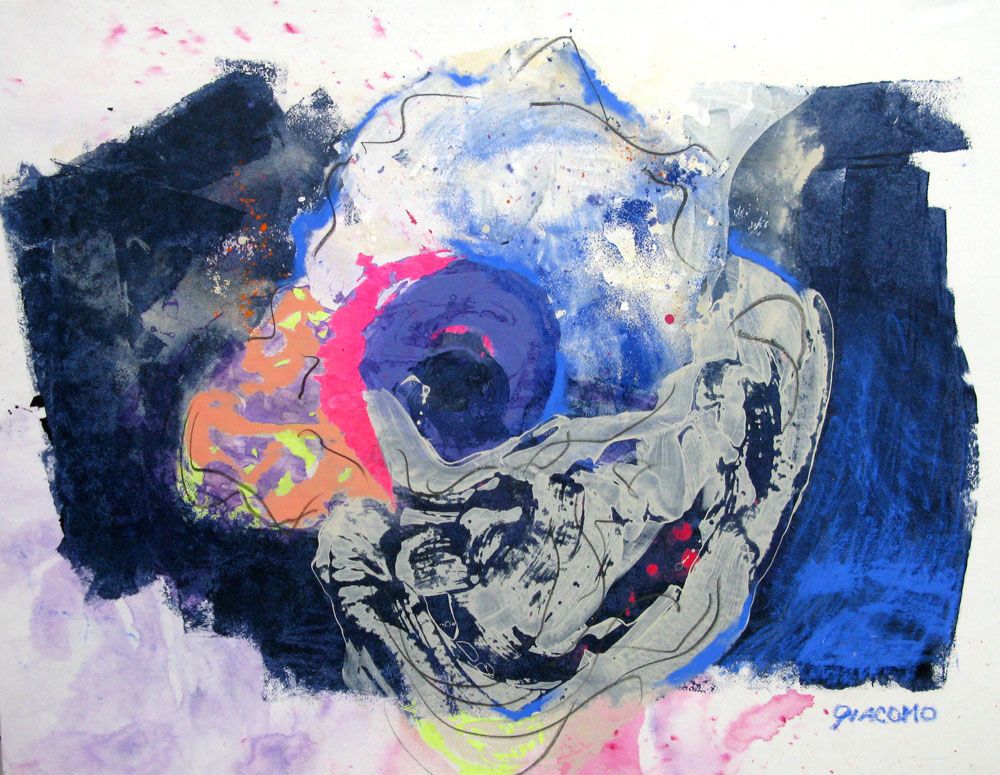 Peinture abstraite format xxl rouge ECLOSION – GIACOMO – 114 × 146 cm