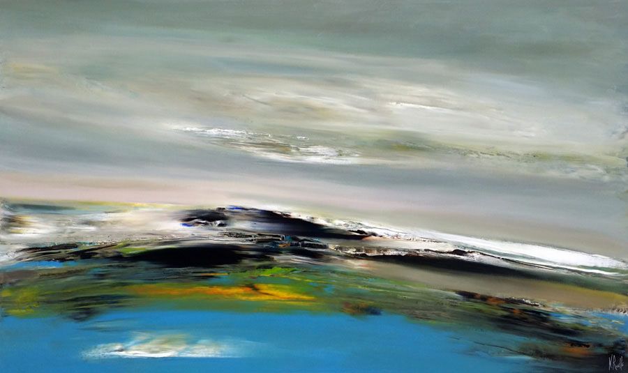 Peinture abstraite format xxl ODYSSEY – RUELLE NICOLAS – 97 × 162 cm