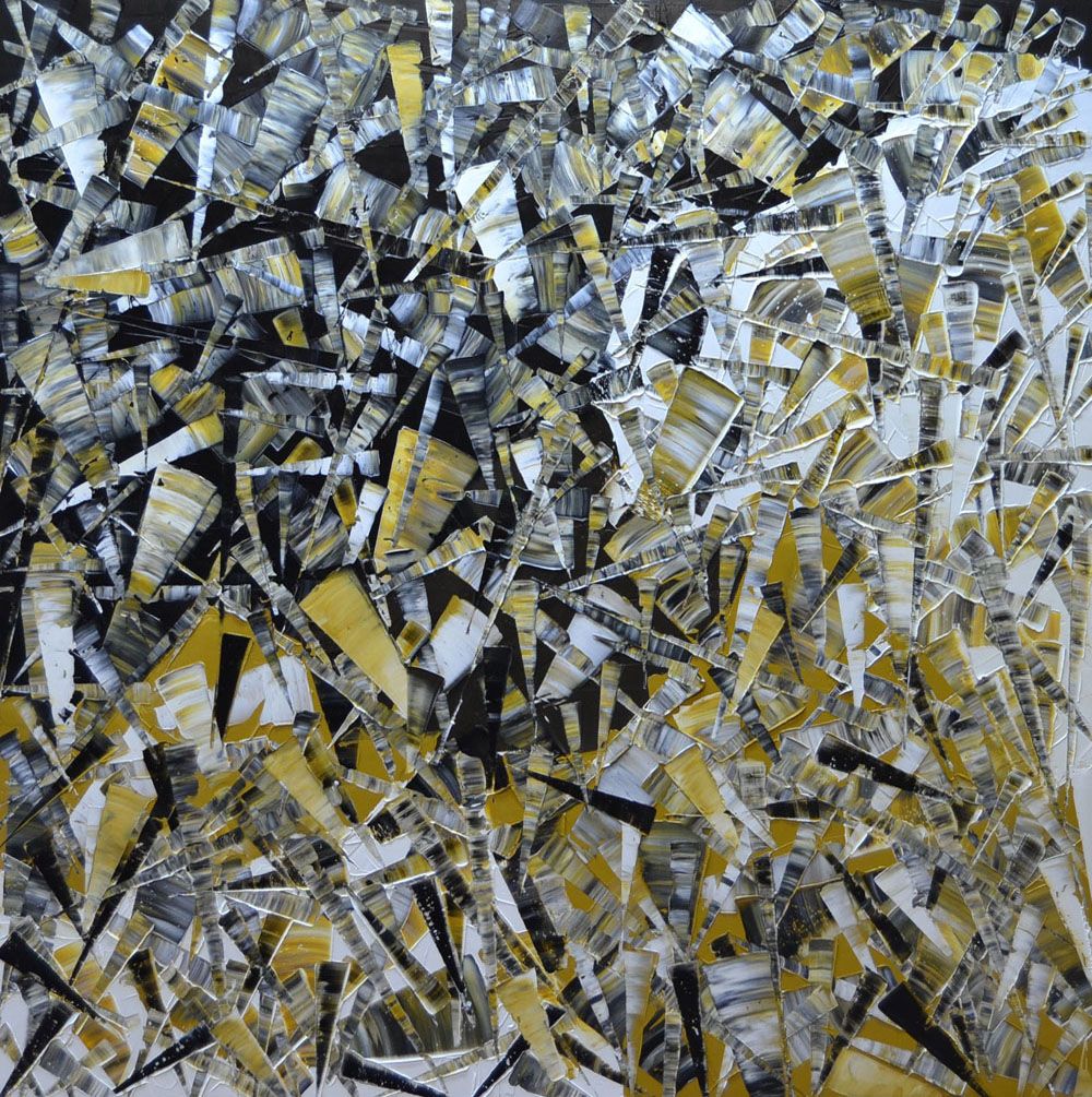 Peinture abstraite grand format PEINTURE 04-2021-40 – ALAIN BECANNE – 100 × 100 cm