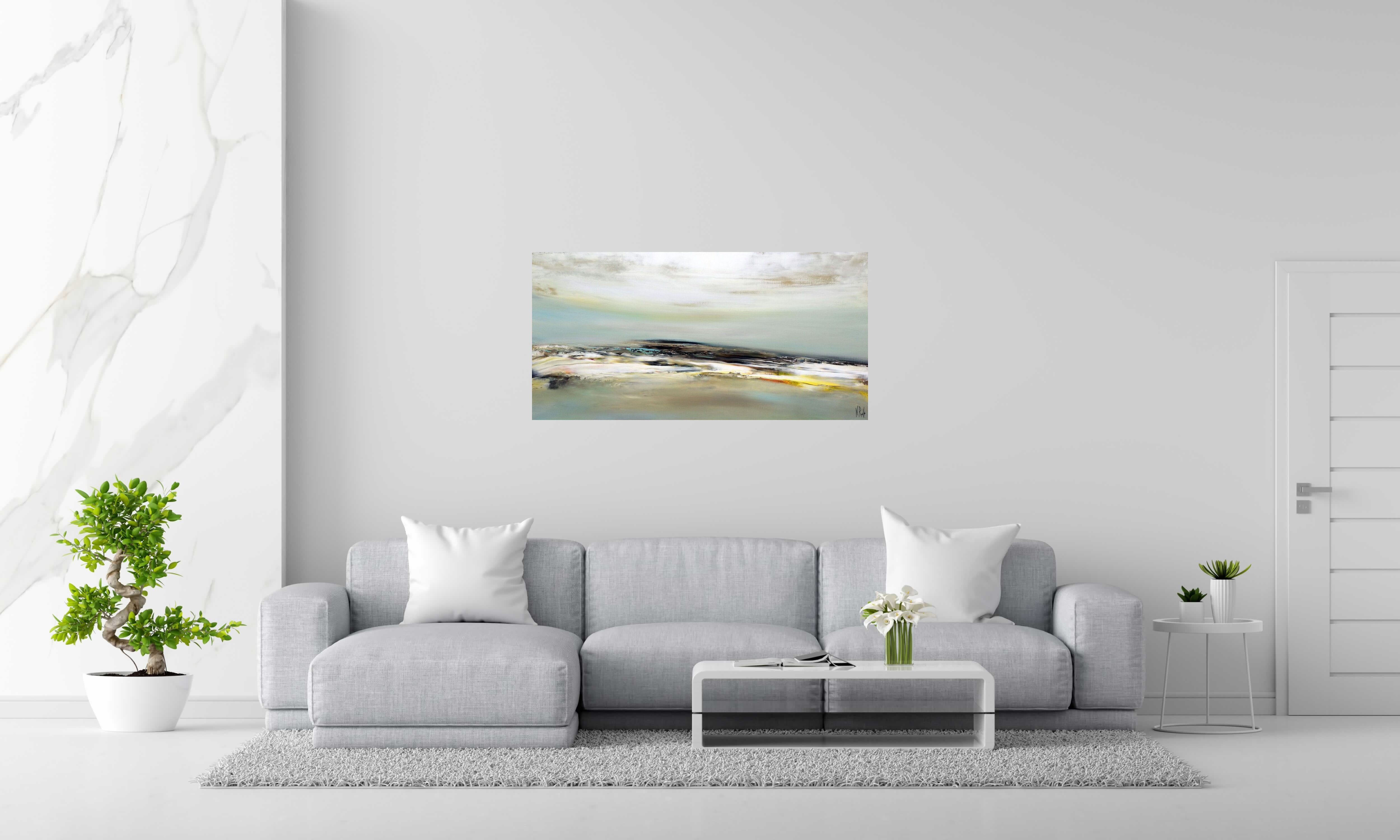 Peinture HORS DU TEMPS de RUELLE NICOLAS dans un intérieur – 60 × 120 cm