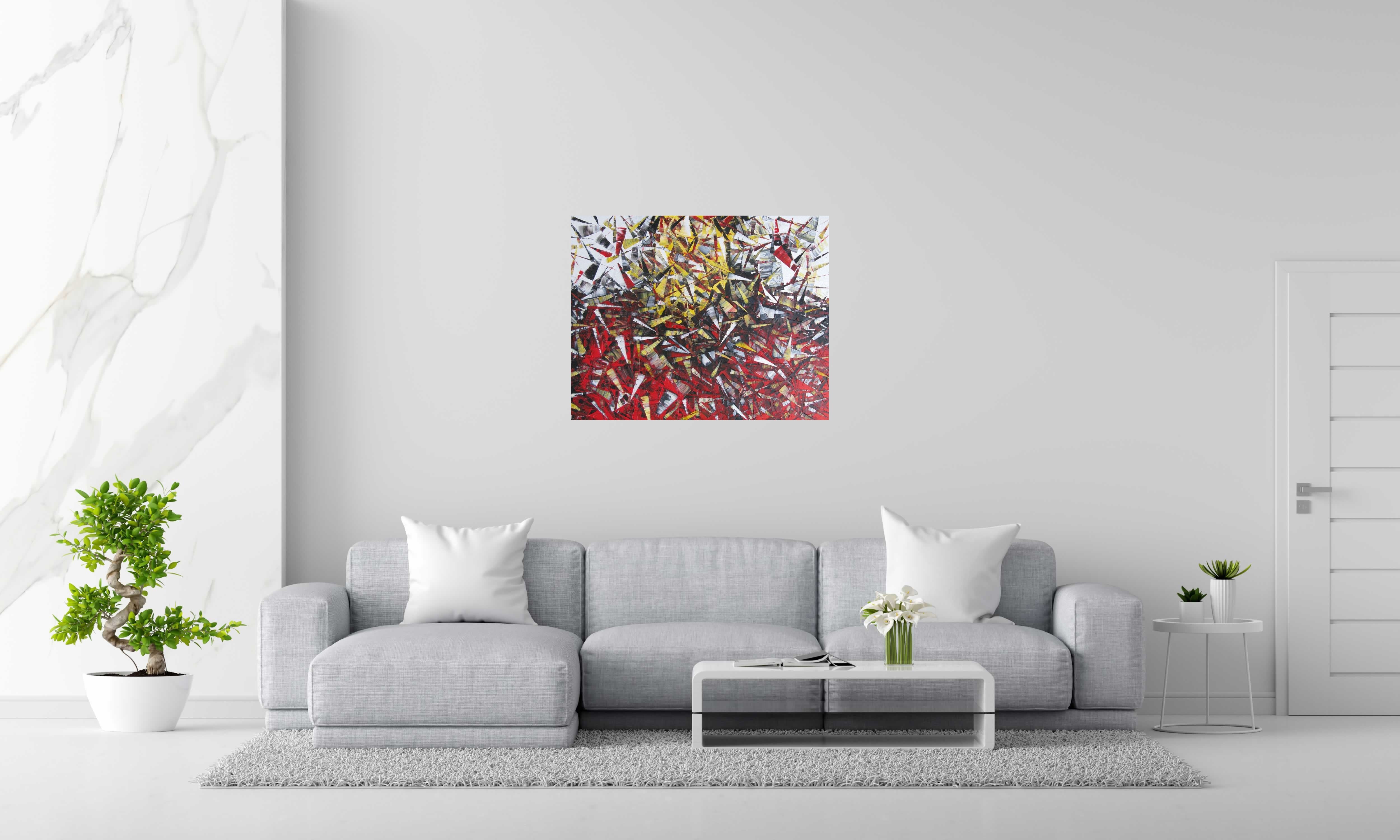 Peinture PEINTURE 06-2020-74 de ALAIN BECANNE dans un intérieur – 73 × 92 cm