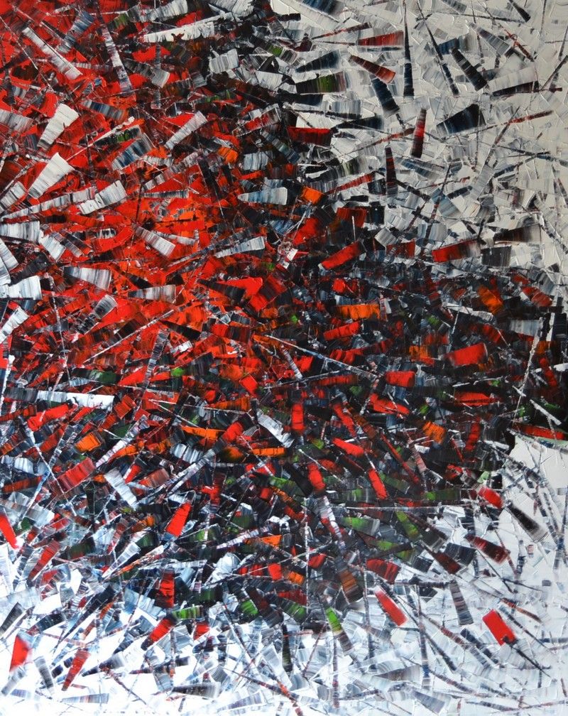 Peinture abstraite grande taille Peinture abstraite 01-2025-17 – ALAIN BECANNE – 120 × 150 cm