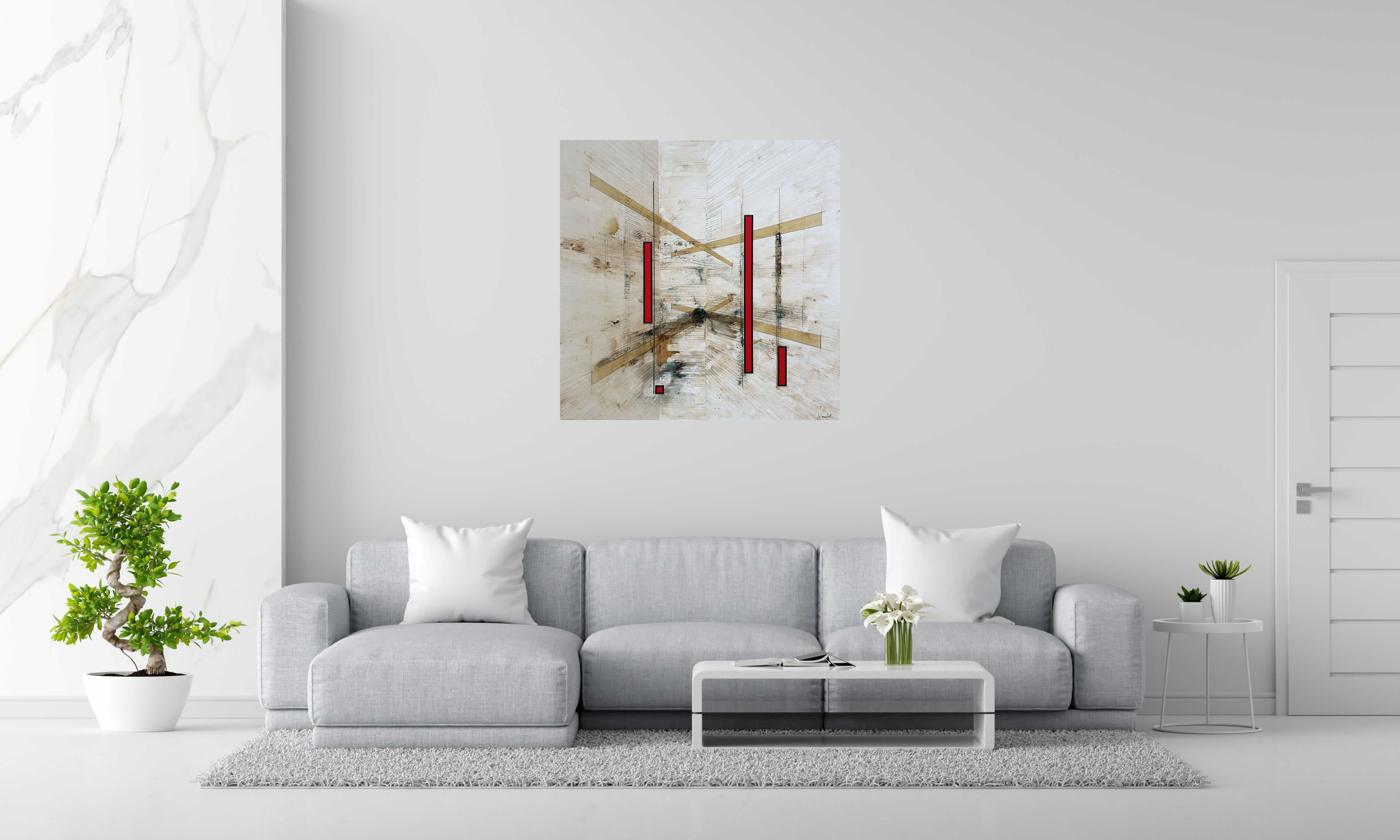 Peinture CAP de LUDOVIC MERCHER dans un intérieur – 100 × 100 cm