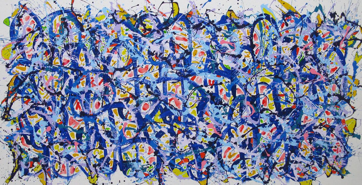 Peinture abstraite grande taille noname D80 – STEPHANE RIME – 195 × 97 cm
