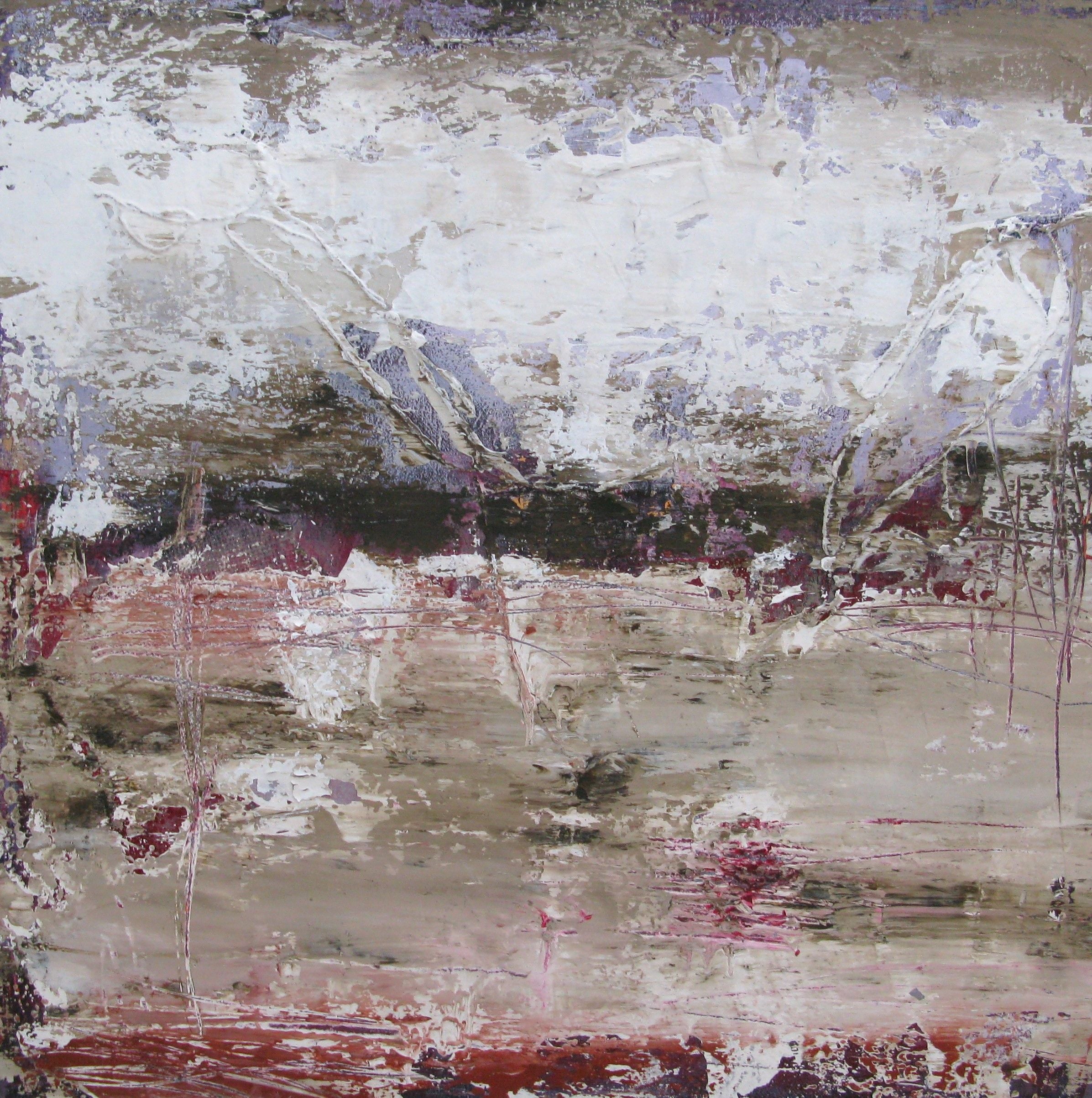 Peinture abstraite grande taille NUANCES LAVANDE – TANIA CARRARA – 80 × 80 cm