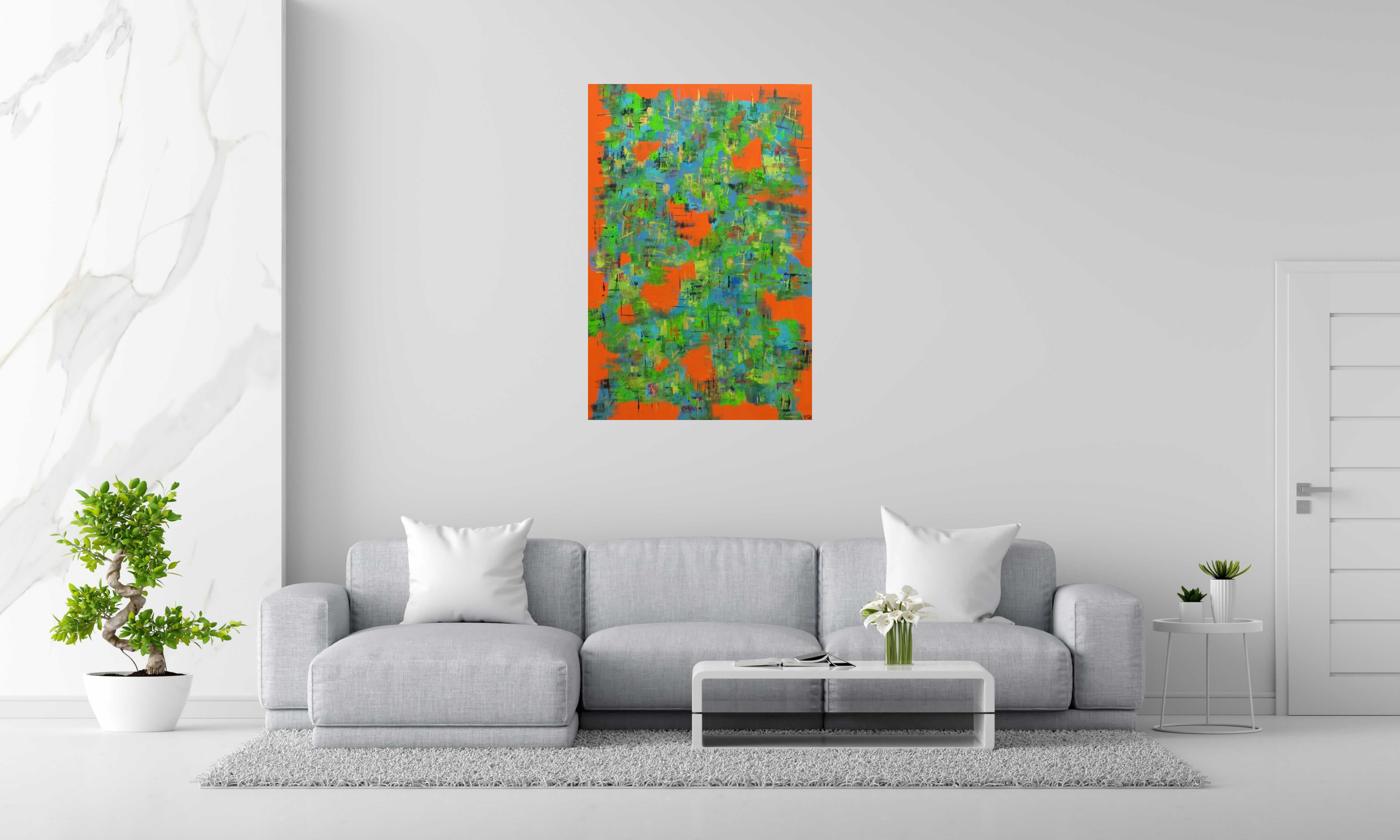 Peinture VOYAGE INTERIEUR 3 de VSK dans un intérieur – 120 × 80 cm