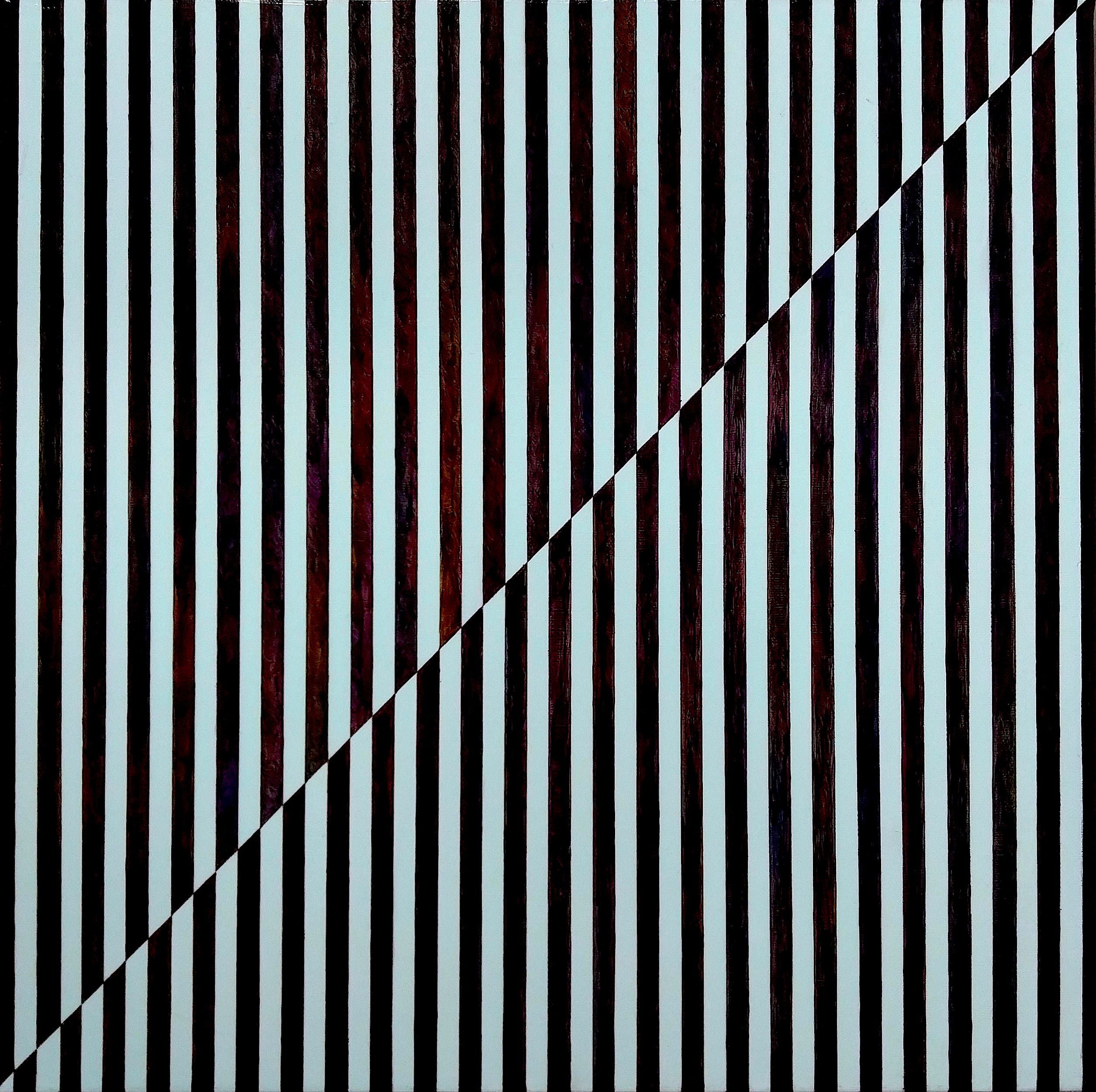 Peinture abstraite moyen format bleu et noir TAHAA – NASH – 50 × 50 cm