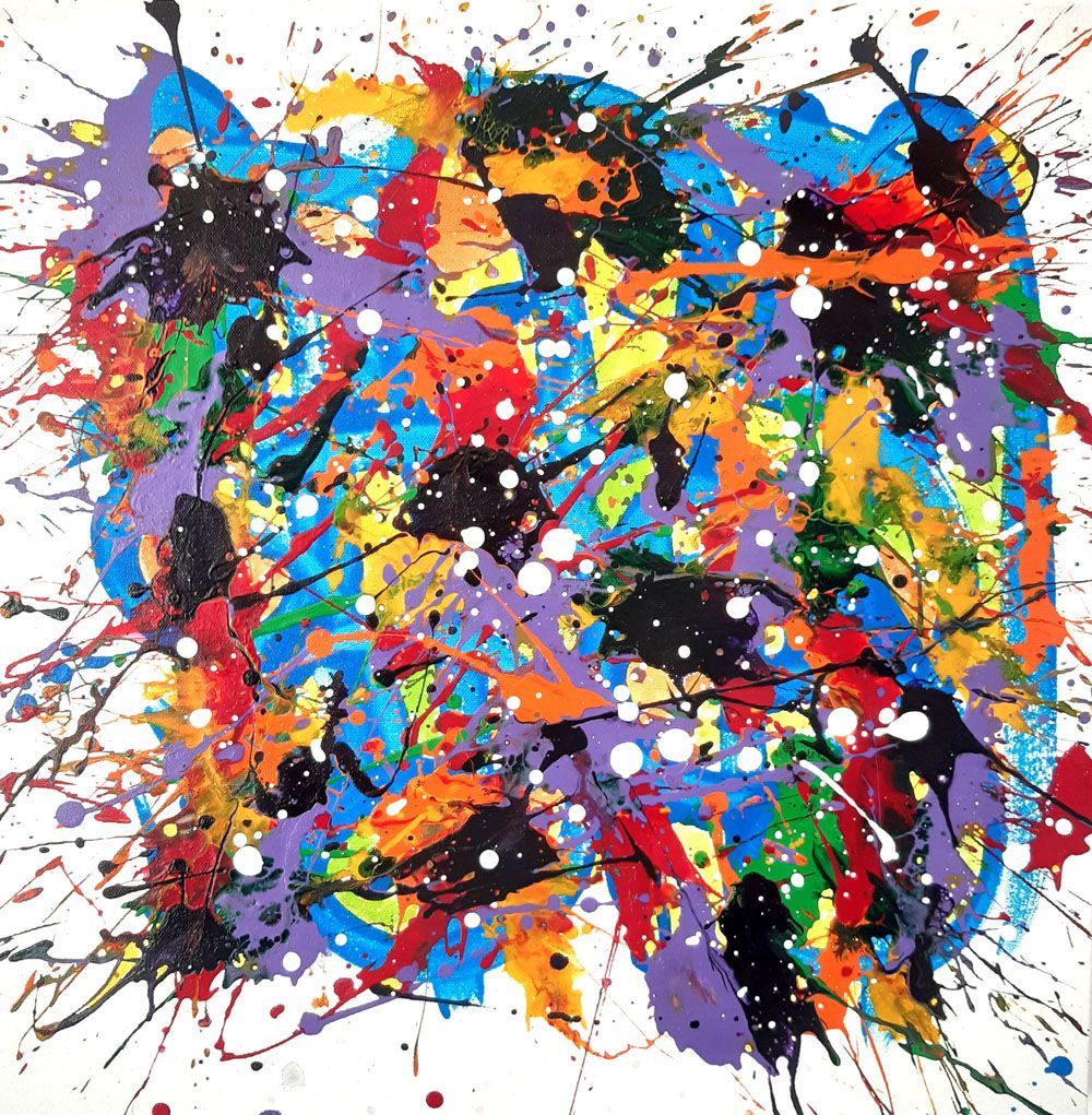 Peinture abstraite moyen format NONAME B33 – STEPHANE RIME – 50 × 50 cm
