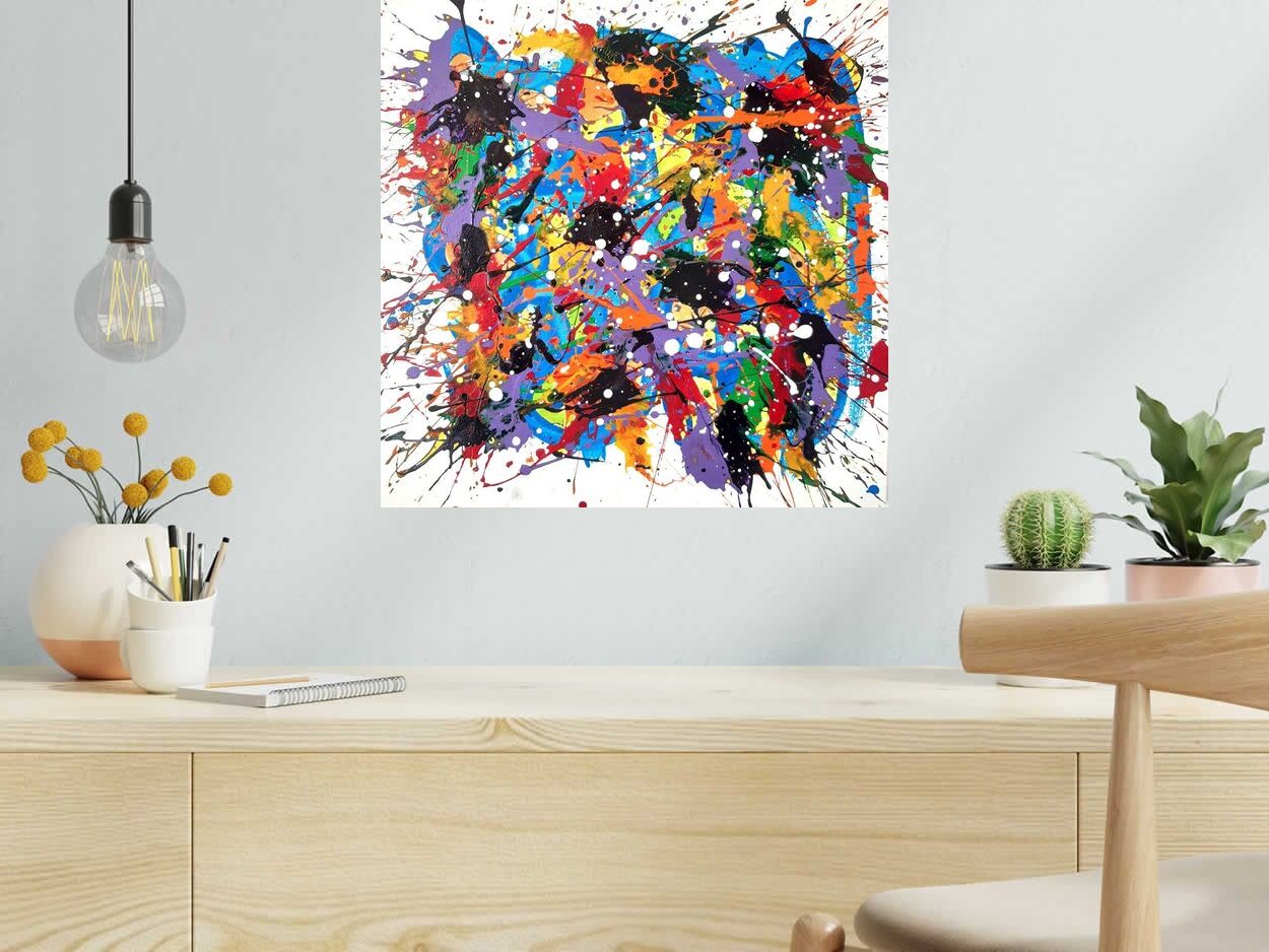 Peinture NONAME B33 de STEPHANE RIME dans un intérieur – 50 × 50 cm