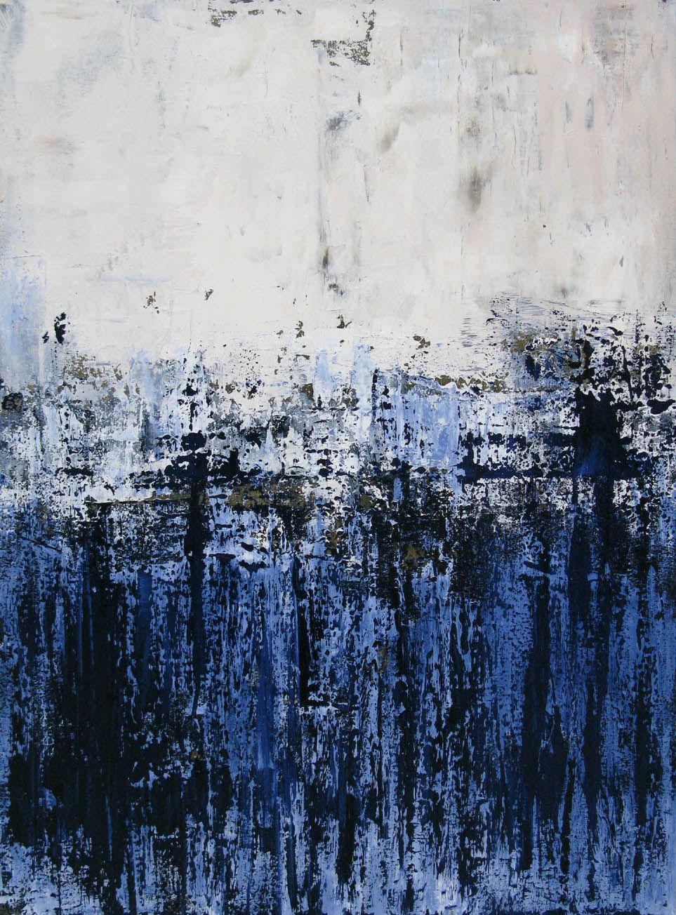 Peinture abstraite moyen format BLEU ET BLANC 1 – TANIA CARRARA – 65 × 92 cm