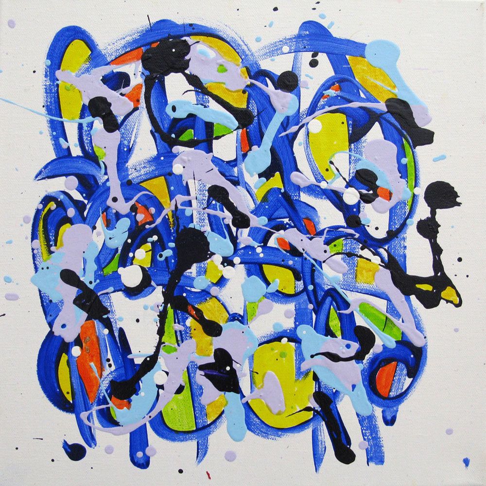 Peinture abstraite petit format noname D13 – STEPHANE RIME – 30 × 30 cm