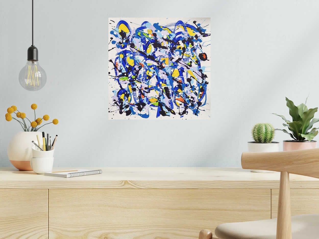 Peinture NONAME D19 de STEPHANE RIME dans un intérieur – 40 × 40 cm
