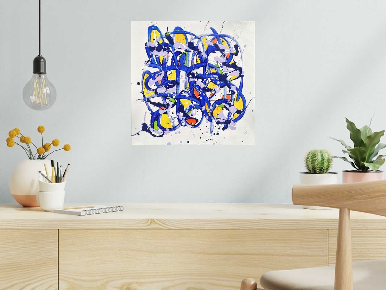 Peinture noname D20 de STEPHANE RIME dans un intérieur – 40 × 40 cm
