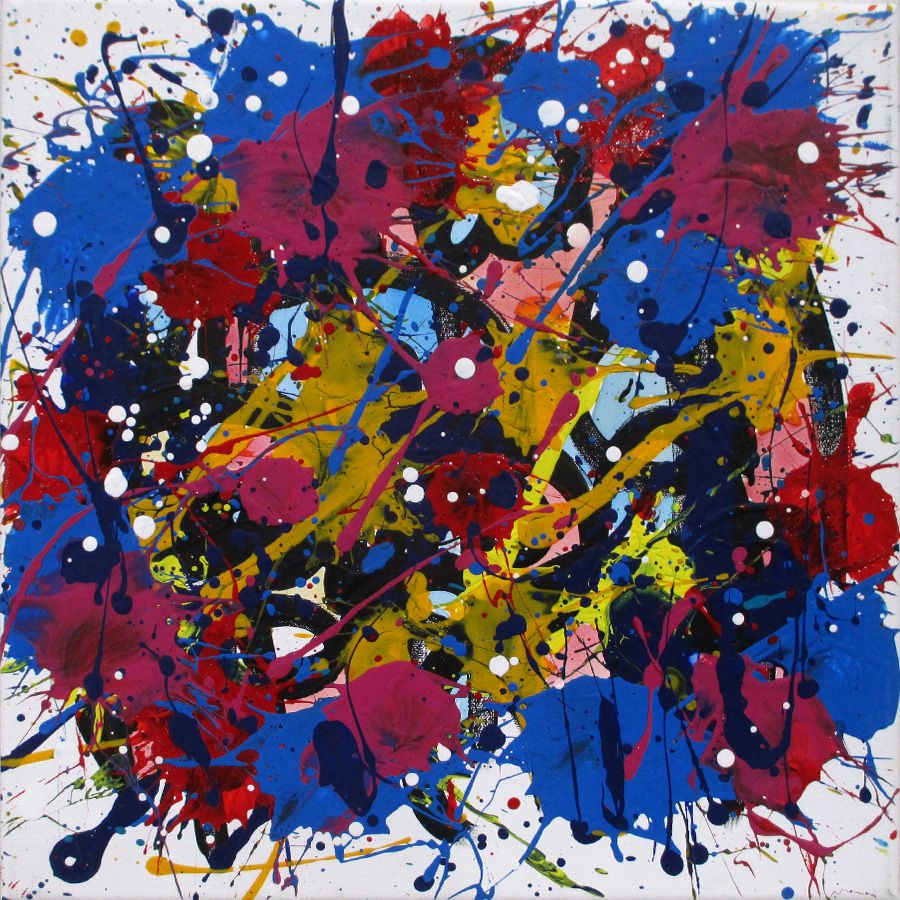 Peinture abstraite petit format serie noname n°2 – STEPHANE RIME – 40 × 40 cm