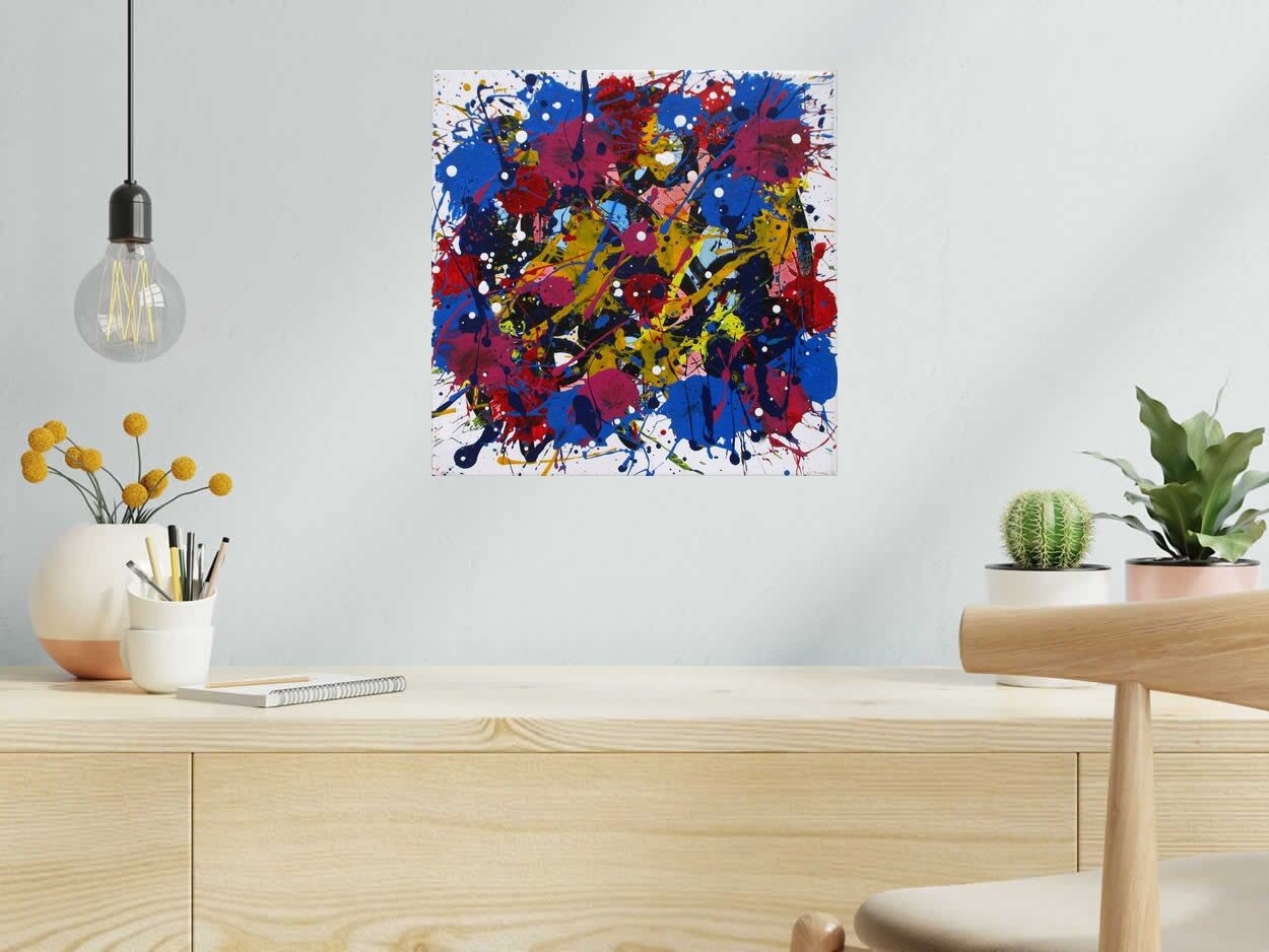 Peinture serie noname n°2 de STEPHANE RIME dans un intérieur – 40 × 40 cm