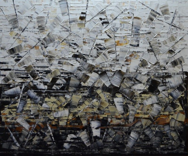 Peinture abstraite très grand format Peinture abstraite 11-2024-46 – ALAIN BECANNE – 120 × 100 cm