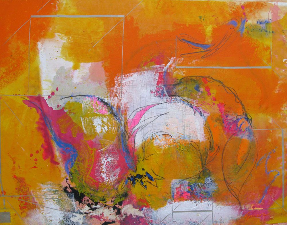 Peinture abstraite très grand format FEUILLAGE MESURES ET DEMESURES – GIACOMO – 114 × 146 cm