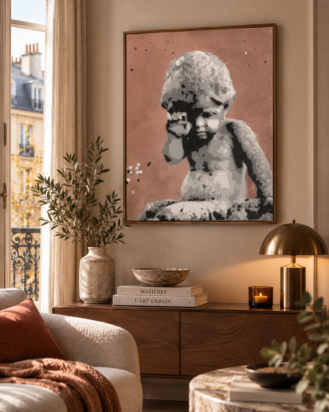 Peinture Ange de MISS FUCK dans un intérieur – 65 × 81 cm