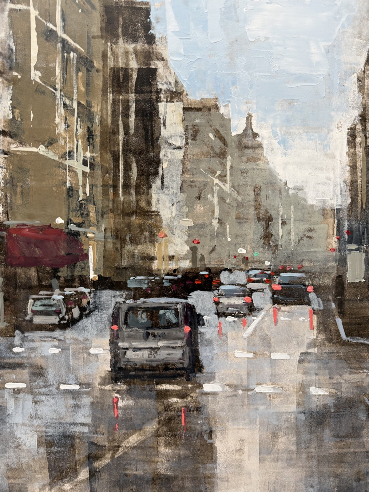 Peinture Matinée Parisienne de ADRIEN FAVEAU dans un intérieur – 100 × 100 cm