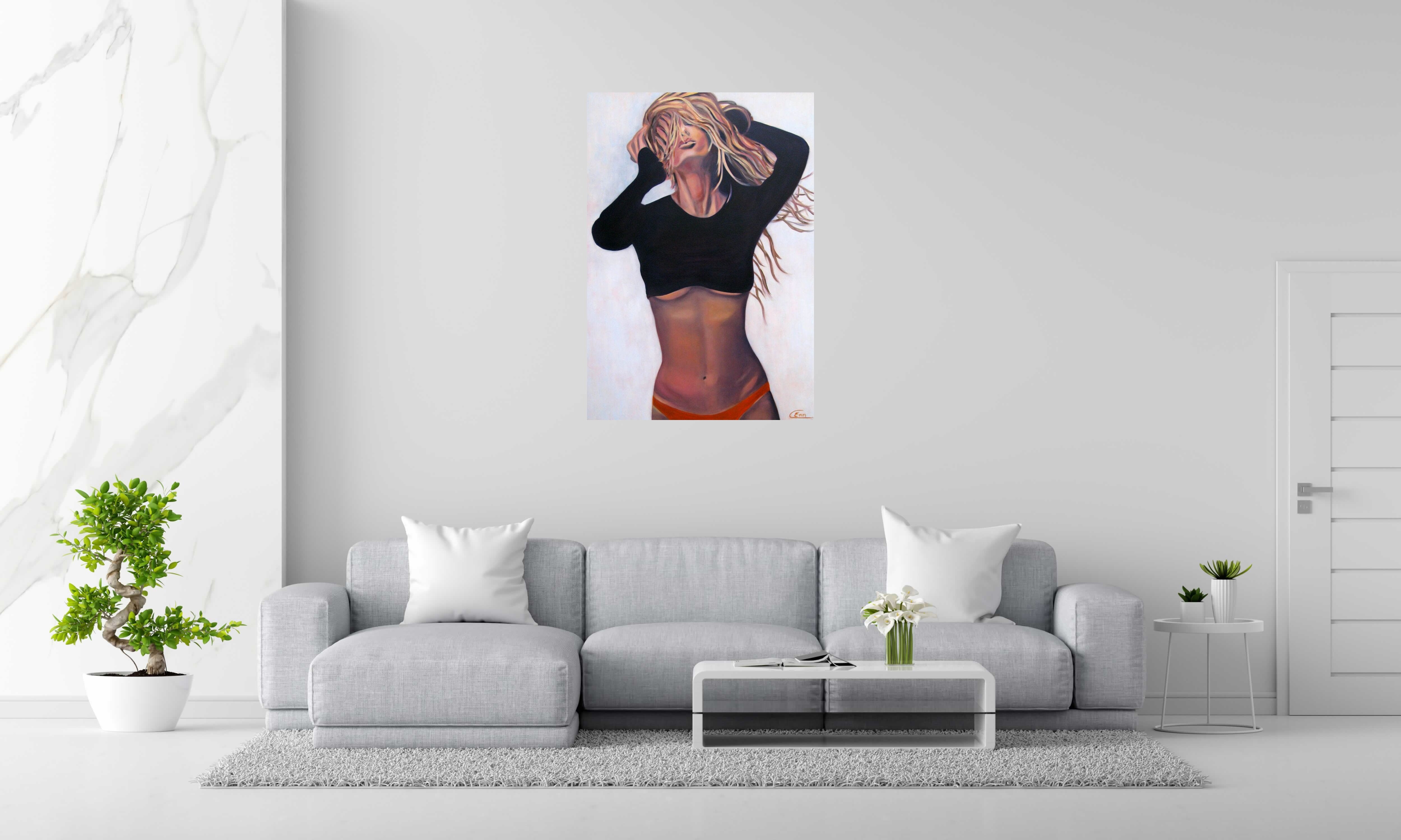 Peinture Alix de EMILIE CREPIN dans un intérieur – 117 × 81 cm