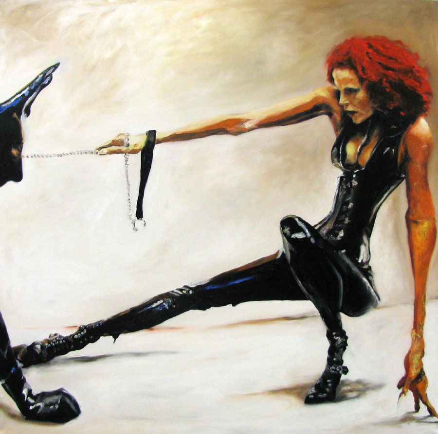 Peinture figurative format xxl RODEO 5 – PHILFRI – 120 × 120 cm