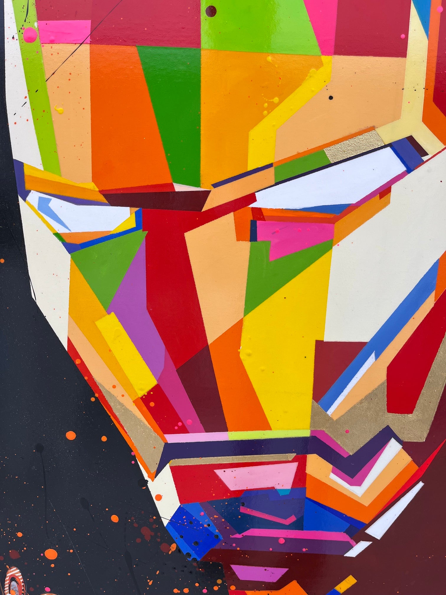 Peinture Iron man de SCIMOC dans un intérieur – 130 × 97 cm