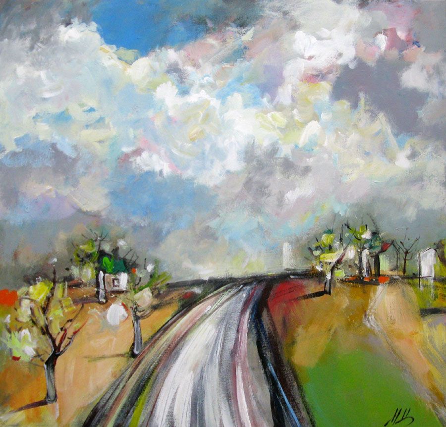Peinture figurative grand format Horizon - Z – IVAN TZONEV – 100 × 100 cm