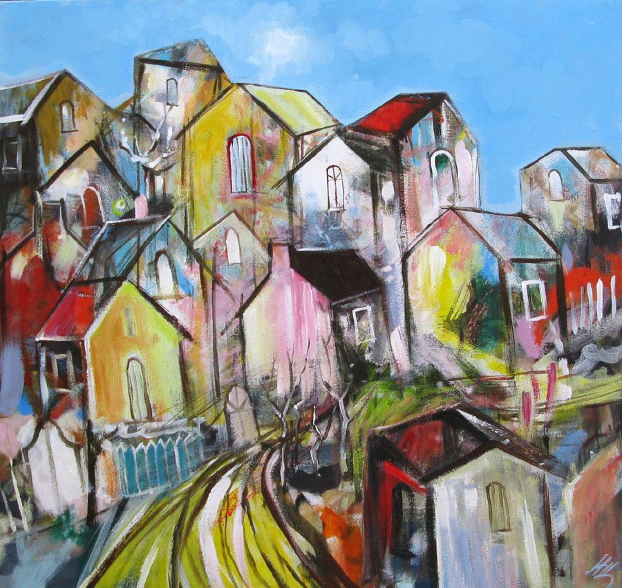 Peinture figurative grand format SELO-C – IVAN TZONEV – 100 × 100 cm