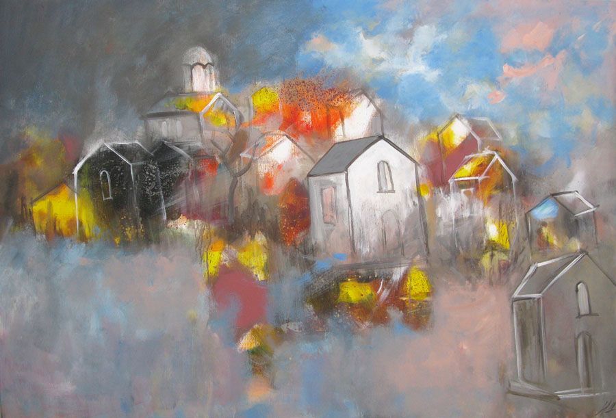 Peinture figurative grand format SELO D – IVAN TZONEV – 89 × 130 cm