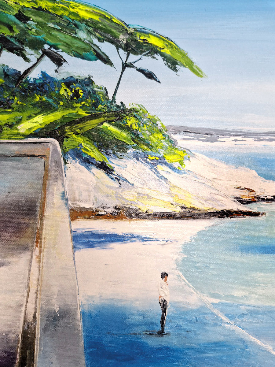 Peinture La Petite Baie de PHIL dans un intérieur – 100 × 100 cm