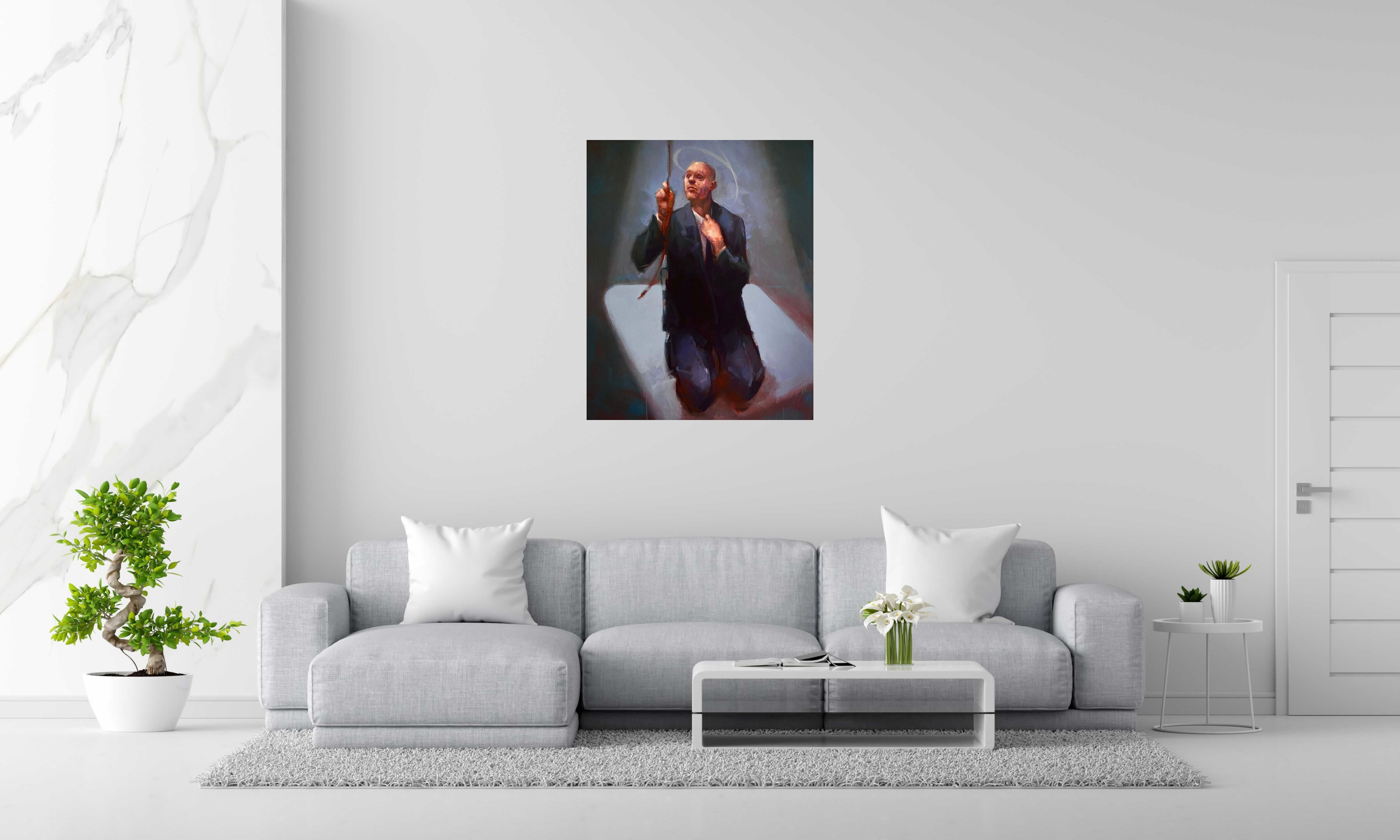 Peinture Let there be light ! de OLIVIER MASSEBEUF dans un intérieur – 81 × 100 cm