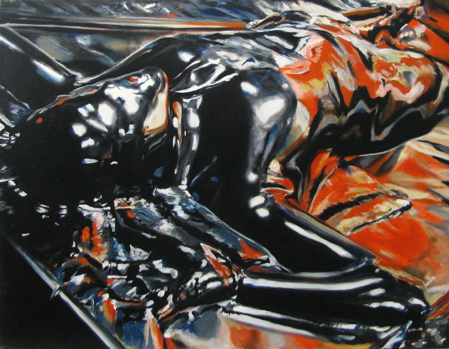 Peinture figurative grande taille IN UTERO 1 – PHILFRI – 116 × 89 cm