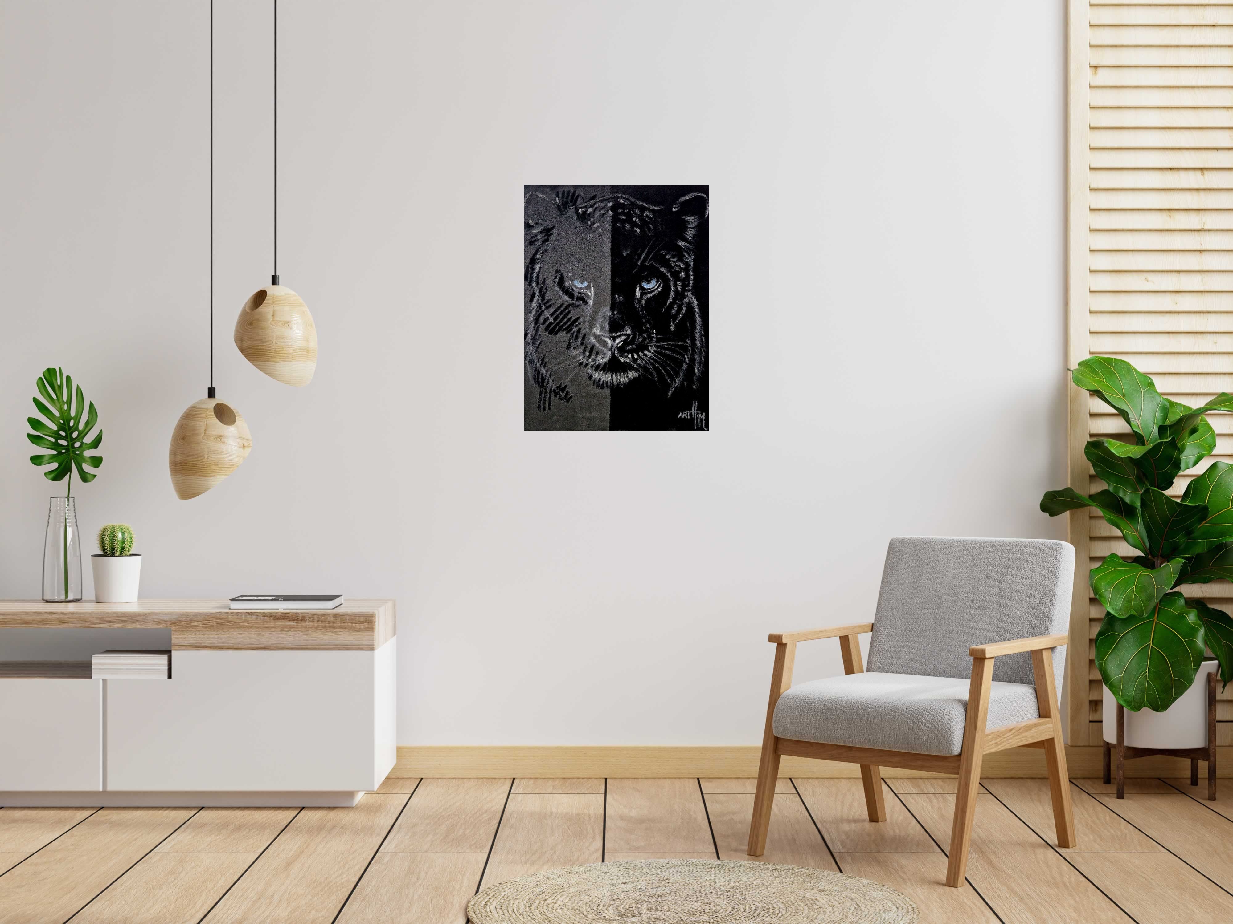 Peinture Panther UV velours de ART HM dans un intérieur – 60 × 80 cm