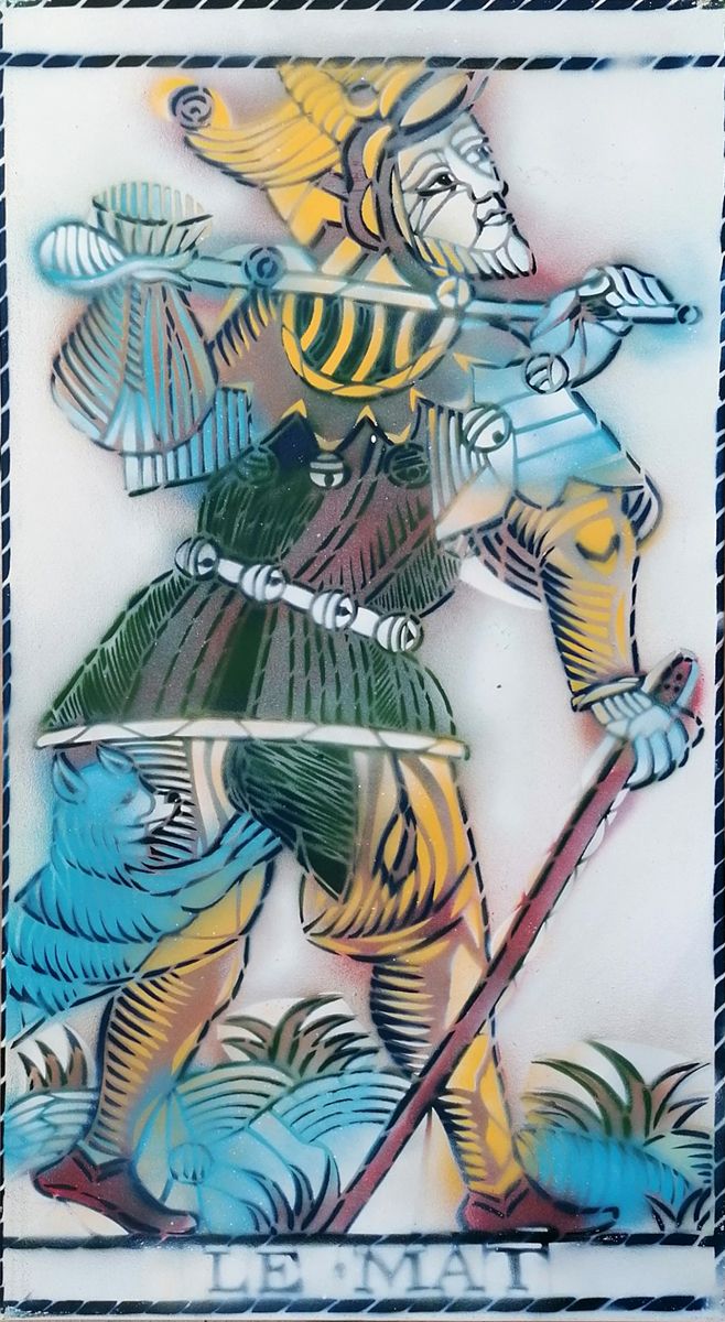 Peinture figurative moyen format LE MAT – ARTISTE OUVRIER – 50 × 100 cm