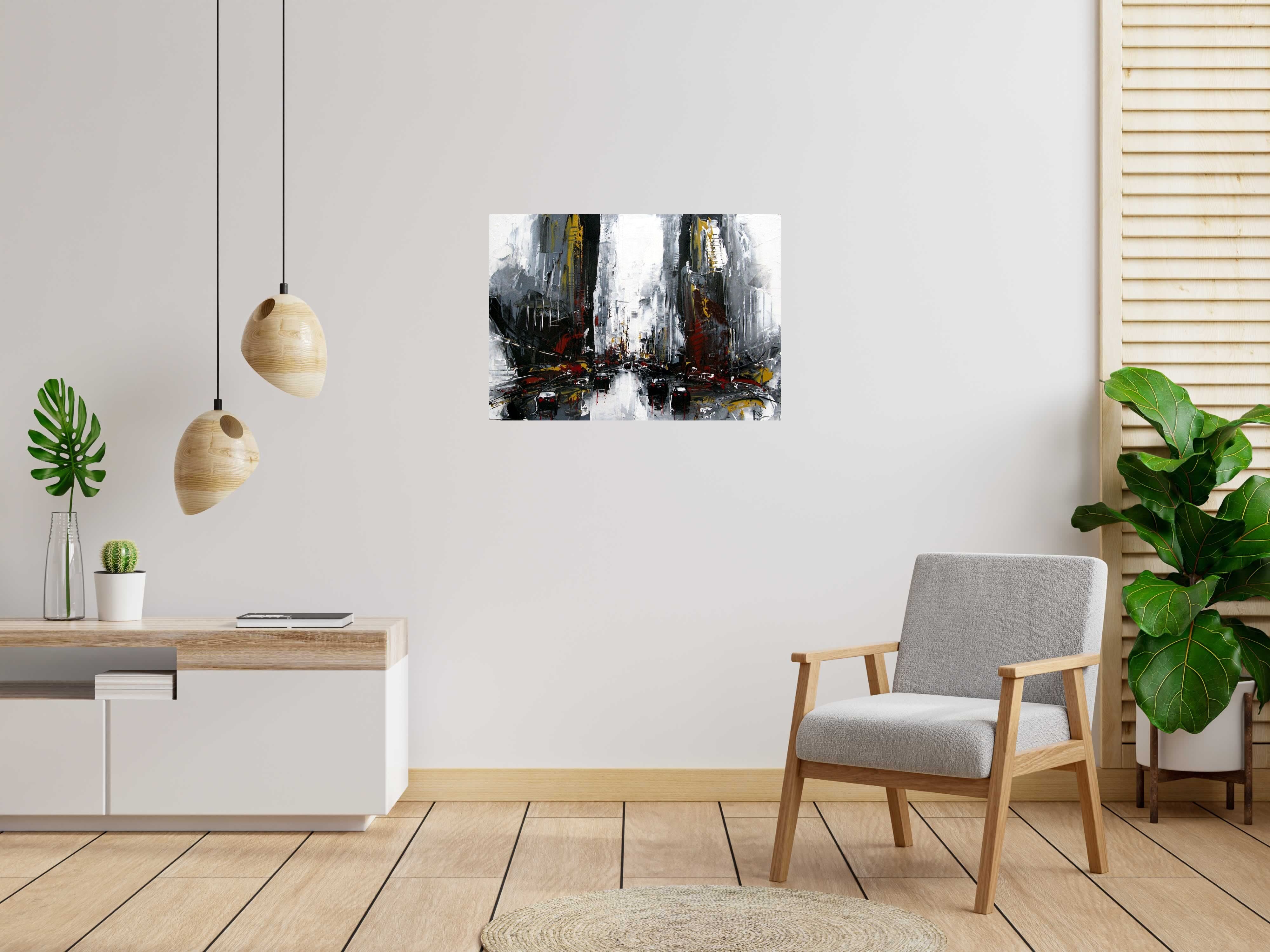 Peinture BROADWAY de F. BOUTET dans un intérieur – 65 × 92 cm