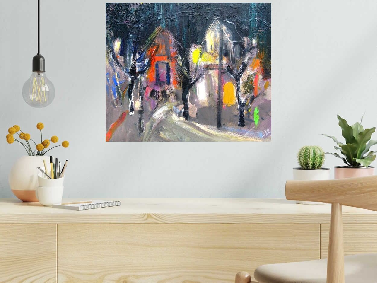 Peinture SELO -M3 de IVAN TZONEV dans un intérieur – 46 × 55 cm