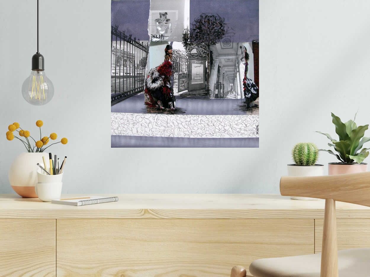 Peinture PARIS de VEROE dans un intérieur – 50 × 50 cm