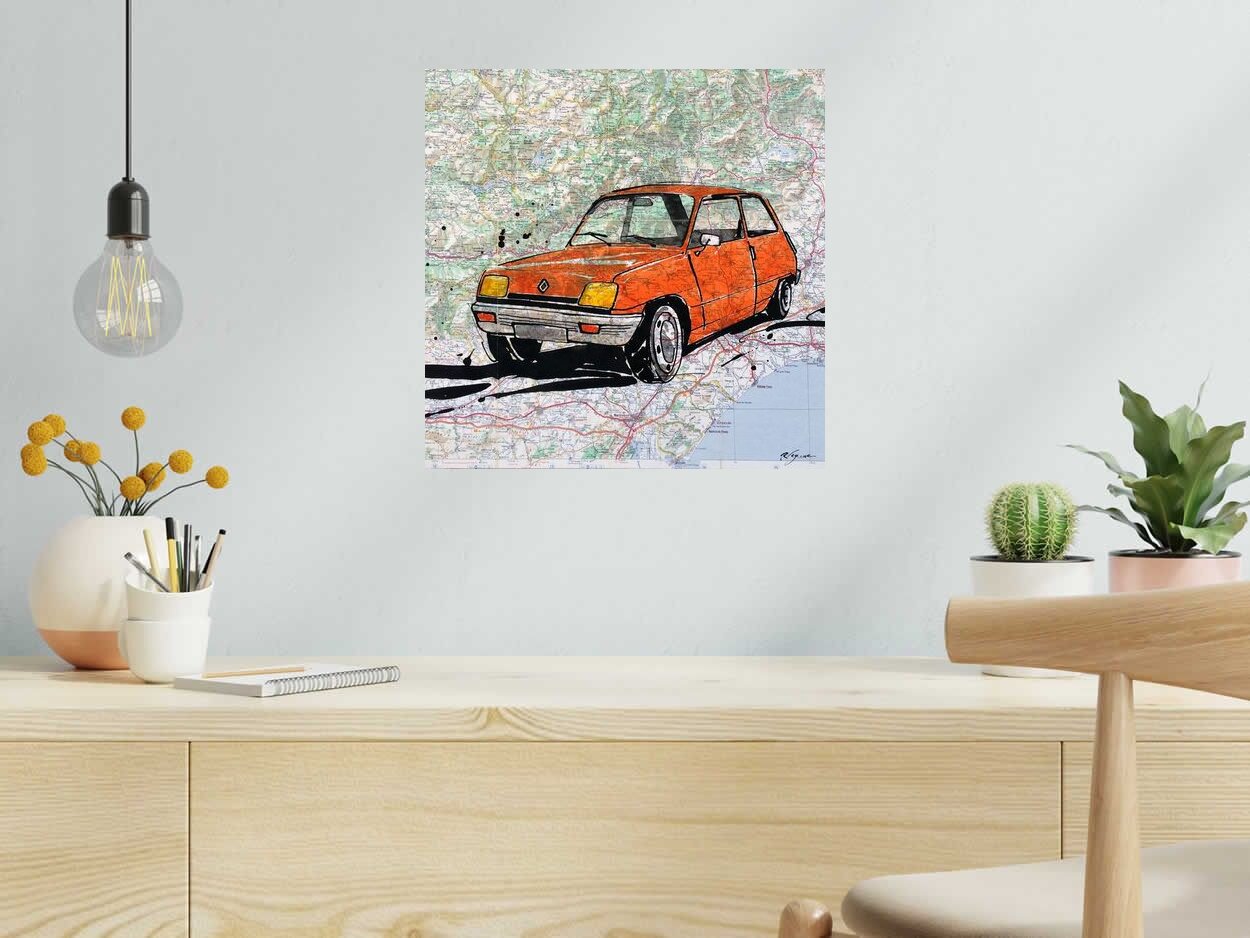 Peinture R5 de CYRIL REGUERRE dans un intérieur – 40 × 40 cm