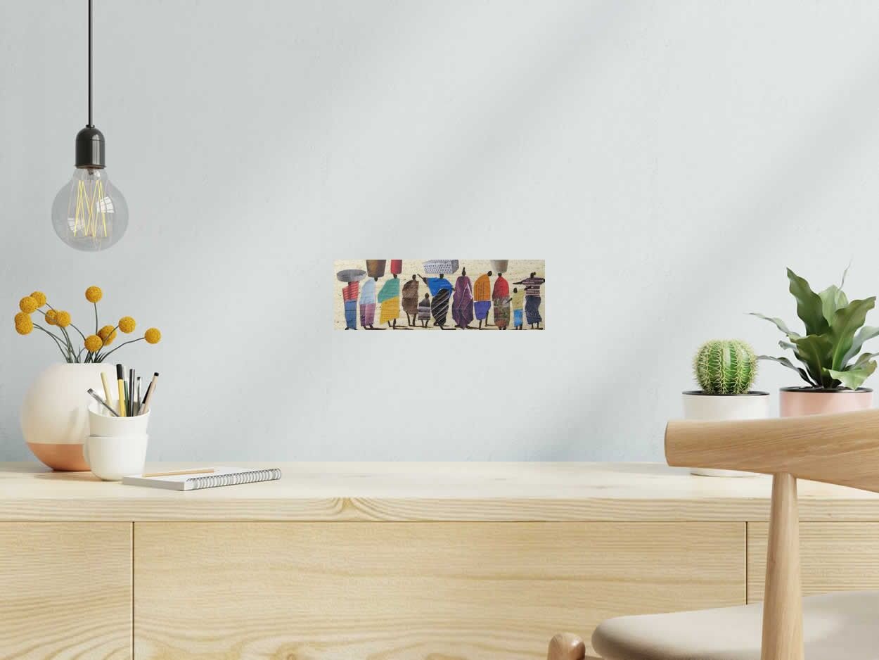 Peinture Sénégal 2 - Barcelona 2026 de MARCOS ZRIHEN NOWOTNY dans un intérieur – 30 × 10 cm