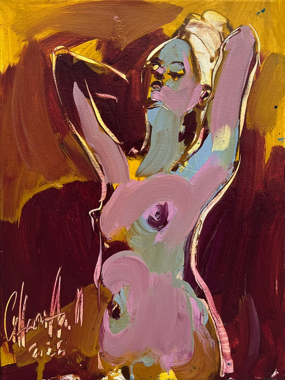 Peinture figurative petit format L'INSTANT 73 – OLENA SINIUHINA – 40 × 30 cm