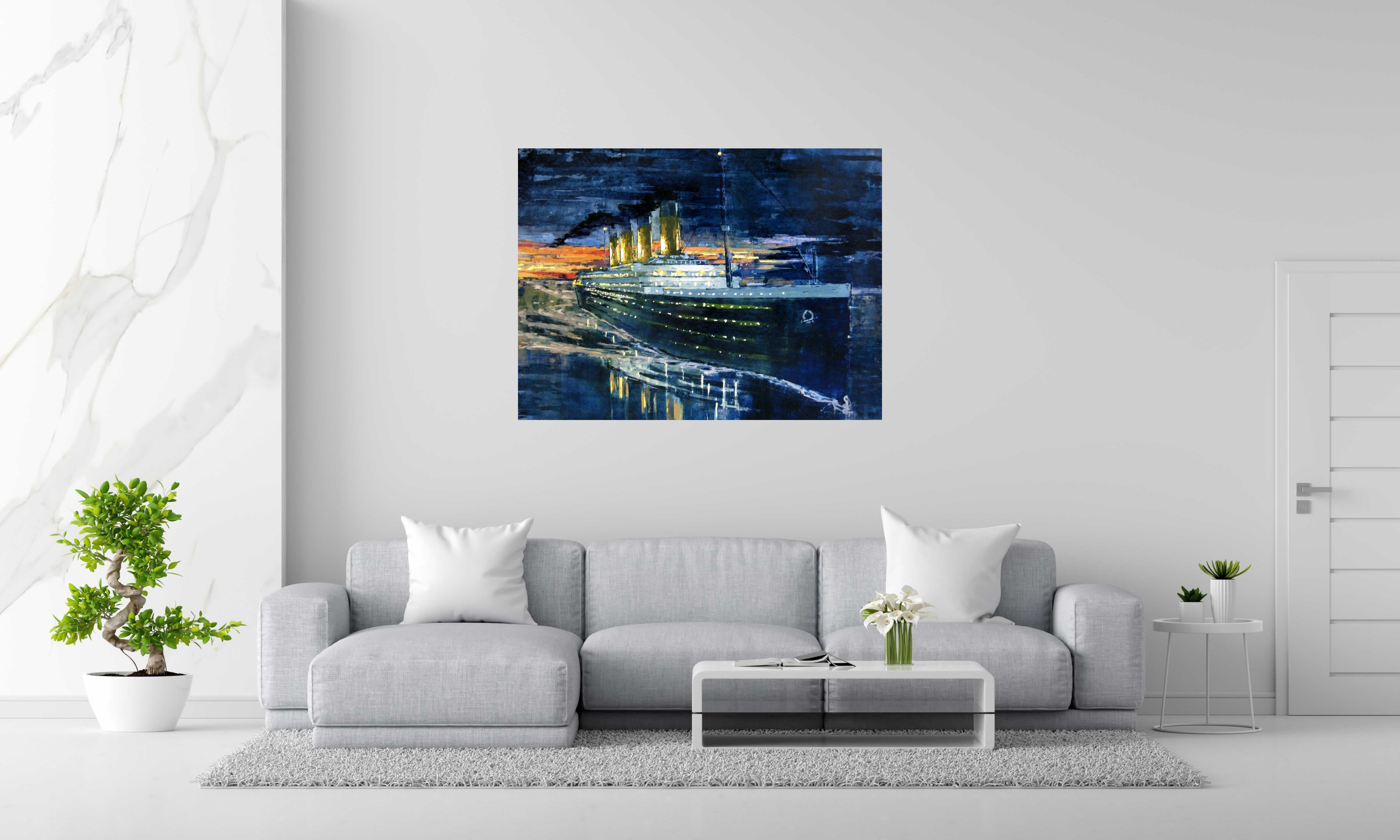 Peinture THE LAST EVENING de ADRIEN FAVEAU dans un intérieur – 130 × 97 cm
