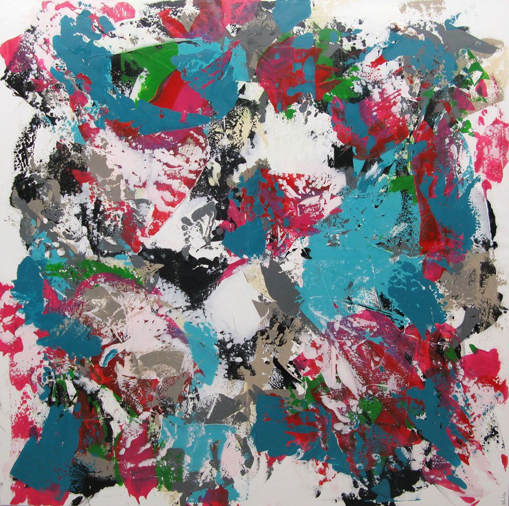 Peinture format xxl TROPIQUE – CELINE WEBER – 150 × 150 cm