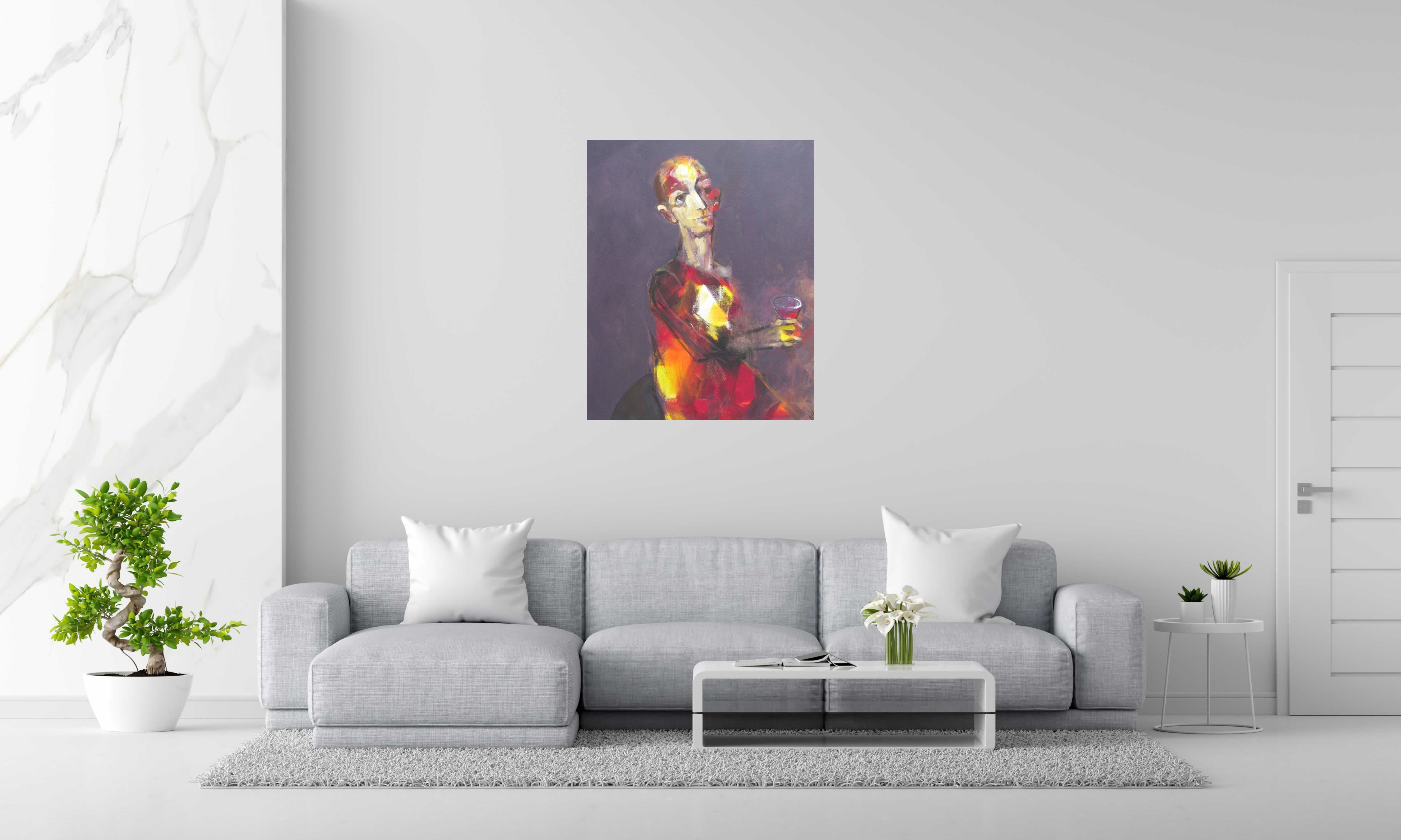 Peinture NAZDRAVE de IVAN TZONEV dans un intérieur – 100 × 81 cm