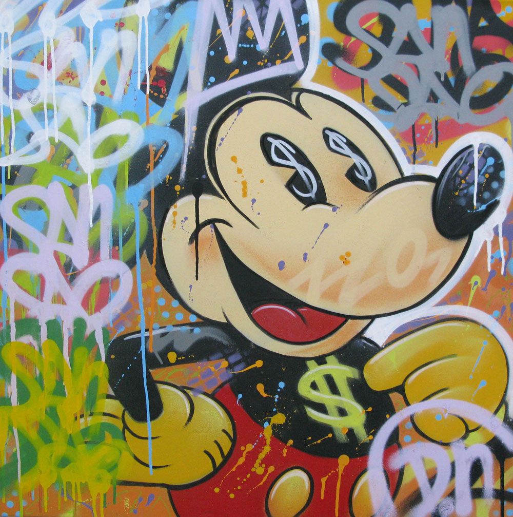 Peinture grand format MICK LE VENDU – DN – 80 × 80 cm