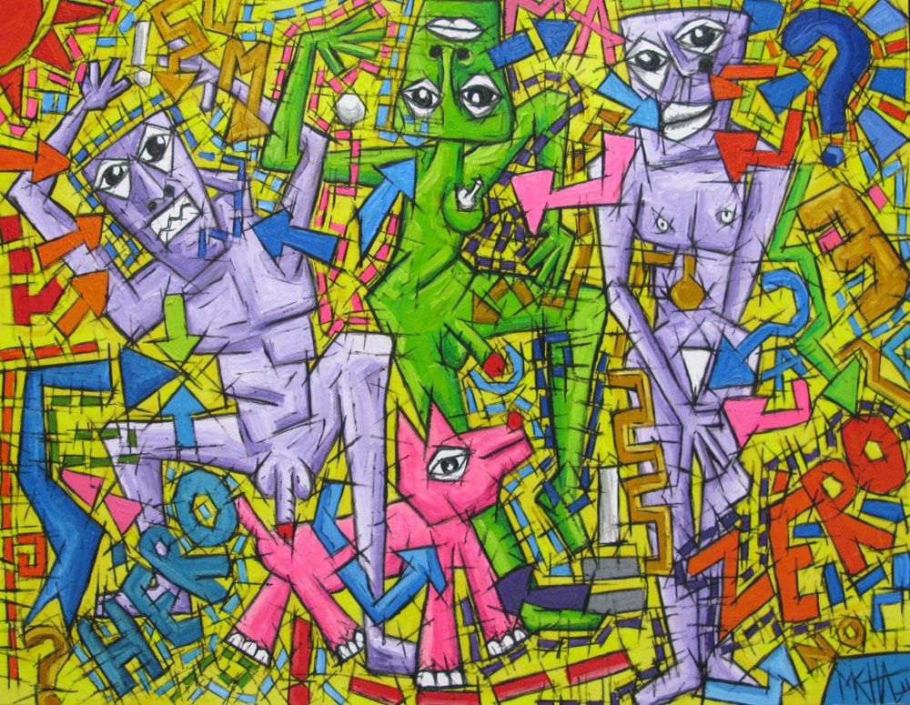 Peinture grand format HEROS OU ZERO – MICHADU – 100 × 80 cm