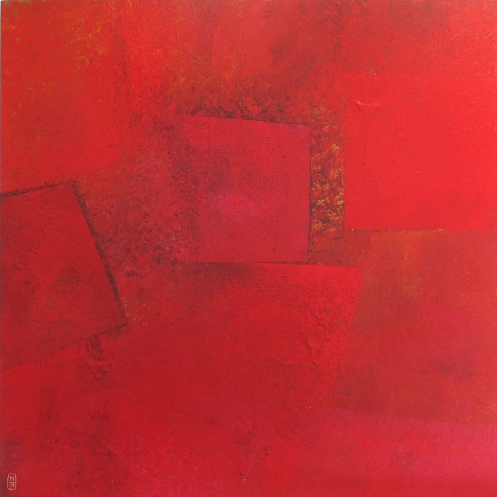 Peinture grande taille MAGMA 1 – N MAFFRE – 100 × 100 cm
