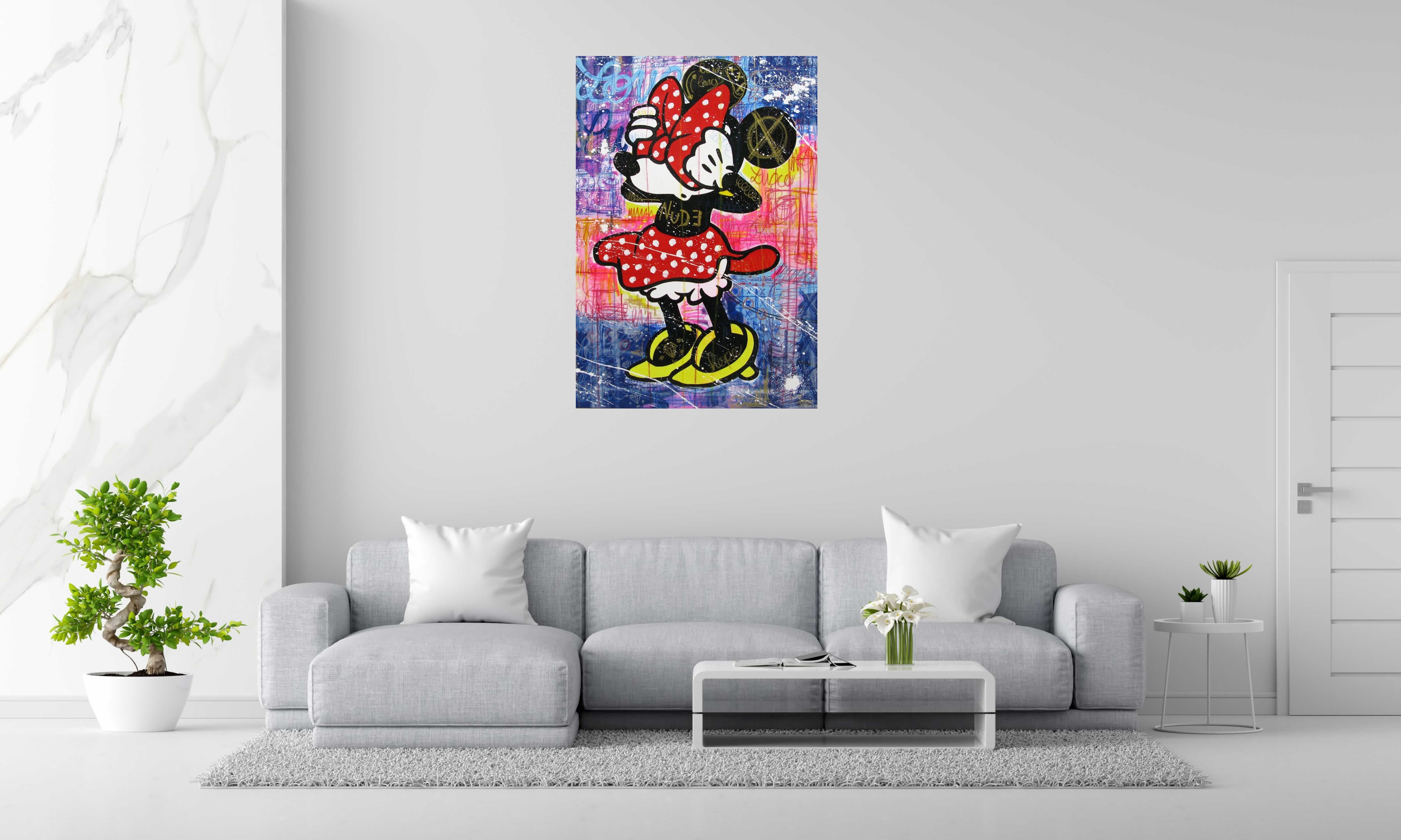 Peinture Who's there de ONIZBAR dans un intérieur – 89 × 130 cm